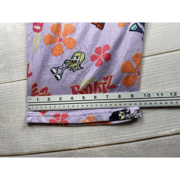 Bratz Women's Sleep Pajama Pants Sz XXL Purple Floral Fleece Pull On Cozy Boho - Picture 7 of 10